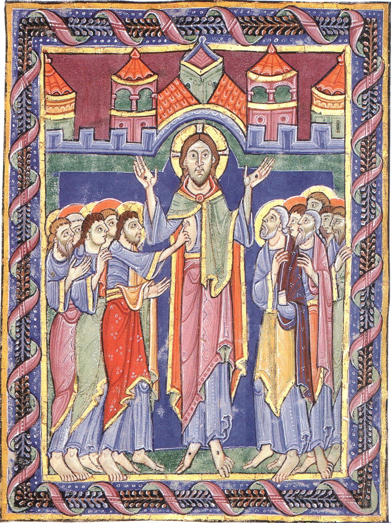 Christ appears to the disciples on the eighth day, from the St Albans Psalter