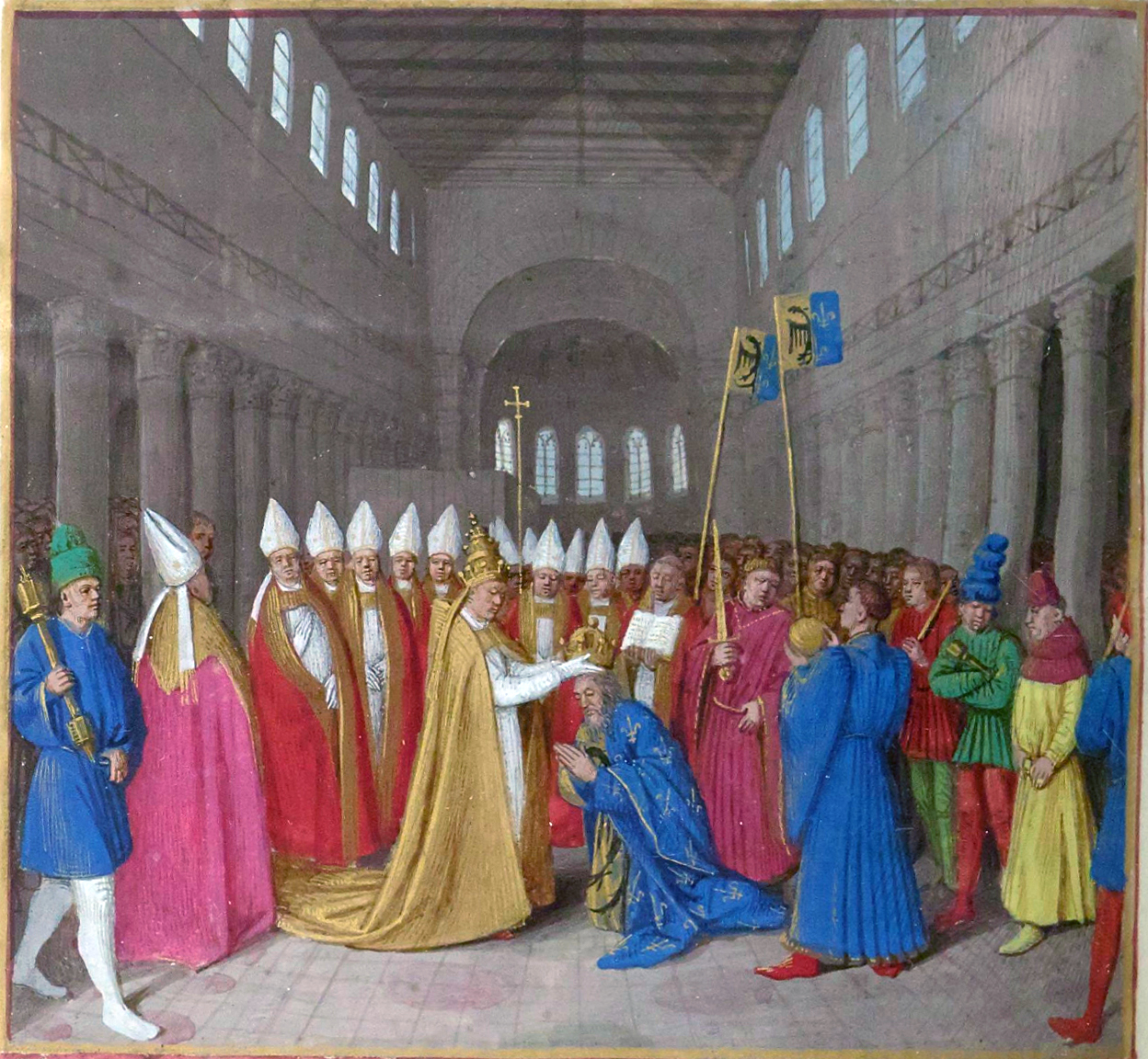 The coronation of Charlemagne, by Jean Fouquet